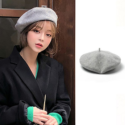 Γυναικείο μάλλινο καπέλο τύπου μπερέ