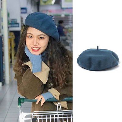 Γυναικείο μάλλινο καπέλο τύπου μπερέ