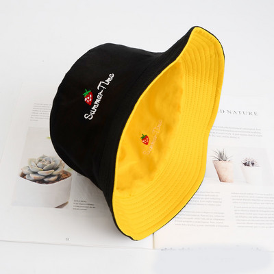 Γυναικείο καπέλο διπλής όψης με κεντήματα σε διάφορα χρώματα