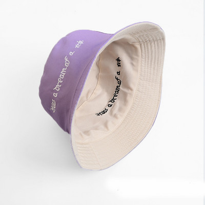 Γυναικείο καπέλο διπλής όψης με κεντήματα σε διάφορα χρώματα