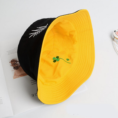 Γυναικείο καπέλο διπλής όψης με κεντήματα σε διάφορα χρώματα