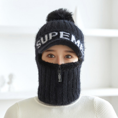 Új modell női kötött sapka napellenzővel és felirattal