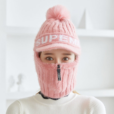 Új modell női kötött sapka napellenzővel és felirattal