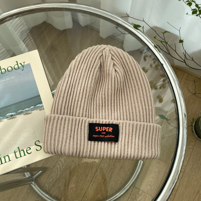 Casual πλεκτό γυναικείο καπέλο με έμβλημα