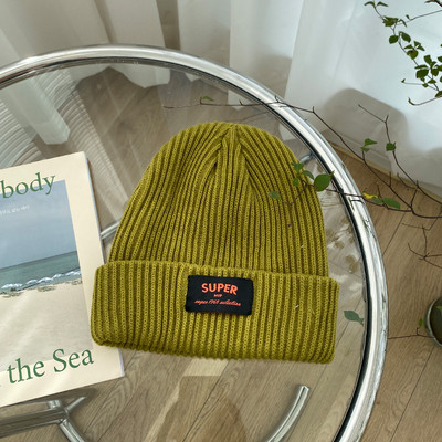 Casual πλεκτό γυναικείο καπέλο με έμβλημα