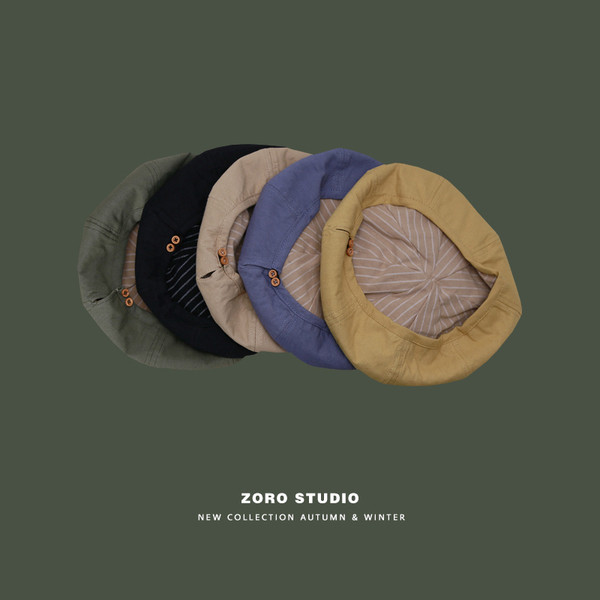 Modern női barett típusú gombos sapka