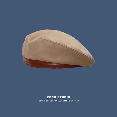 Női barett típusú sapka eco bőrrel