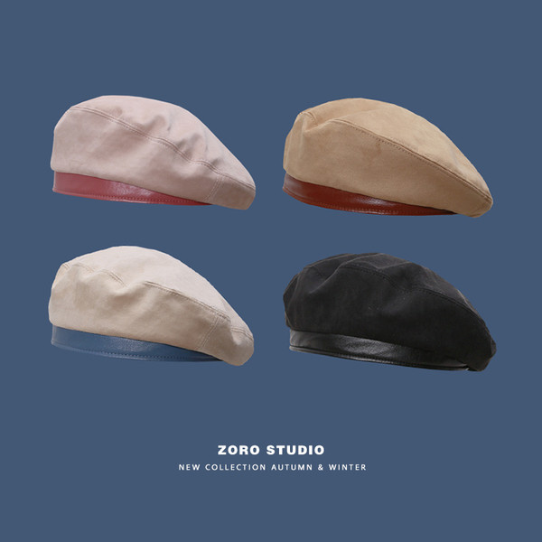 Női barett típusú sapka eco bőrrel