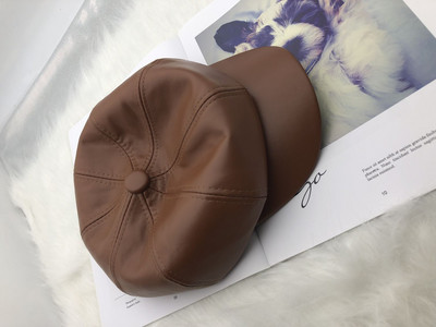 Γυναικείο casual, οικολογικό δερμάτινο καπέλο - τραγιάσκα