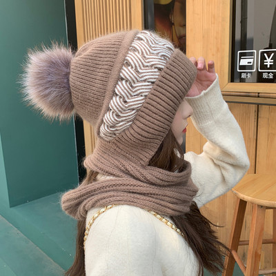 Μοντέρνο γυναικείο καπέλο μεγούνα και κασκόλ