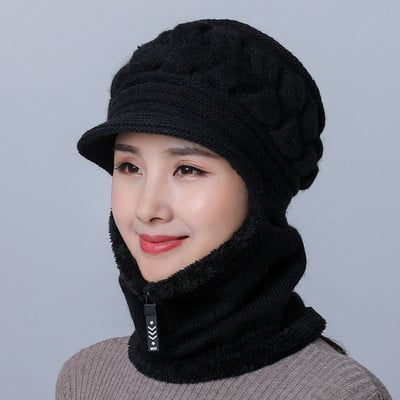 Női téli sapka cipzárral