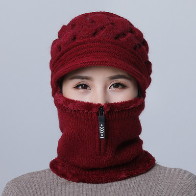 Női téli sapka cipzárral