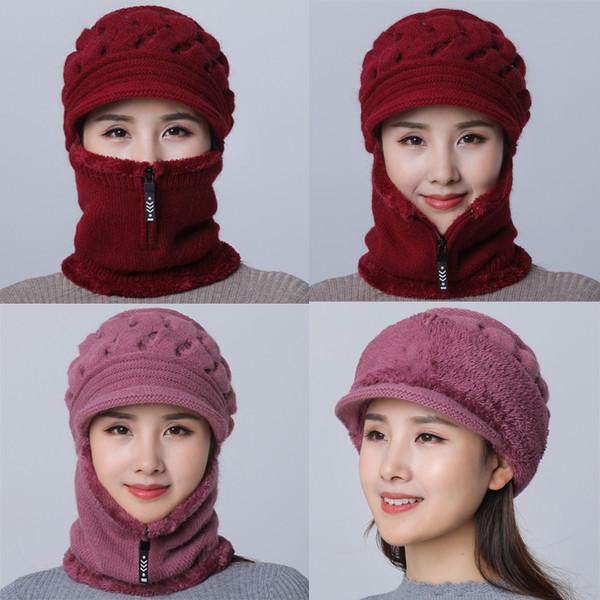 Női téli sapka cipzárral