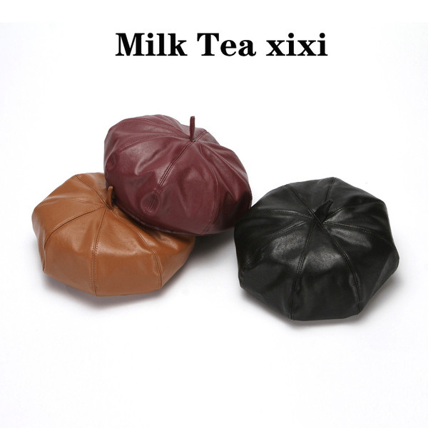 Stílusos női barett tiszta eco bőrből