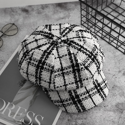 Aktuális női kockás barett sapka