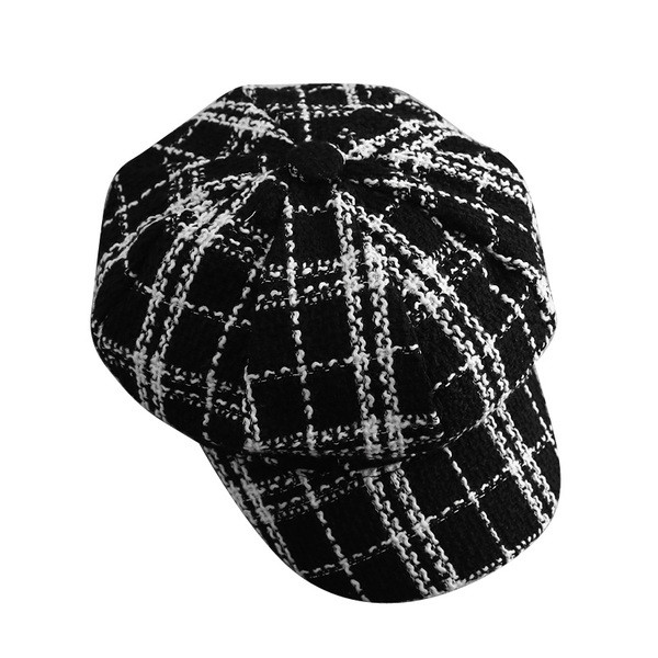 Aktuális női kockás barett sapka