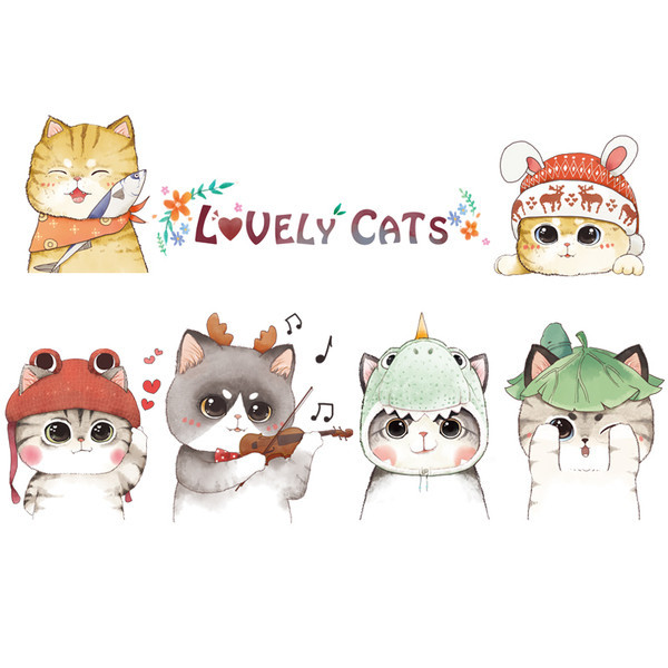 Lipdukas vaikų kambariui su katėmis