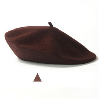 Есенно-зимна вълнена дамска шапка тип барета