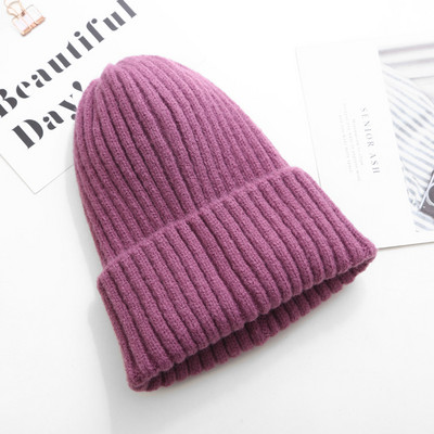 Kötött sapka sima mintás sok színben