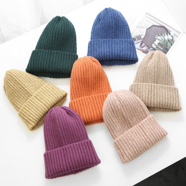 Kötött sapka sima mintás sok színben