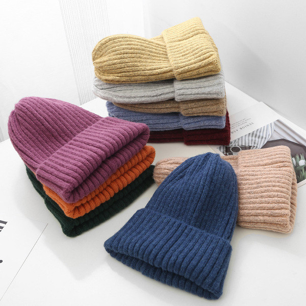 Kötött sapka sima mintás sok színben