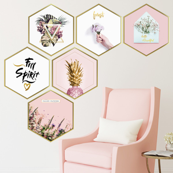 Самозалепващ се стикер за стена с надпис и цветя