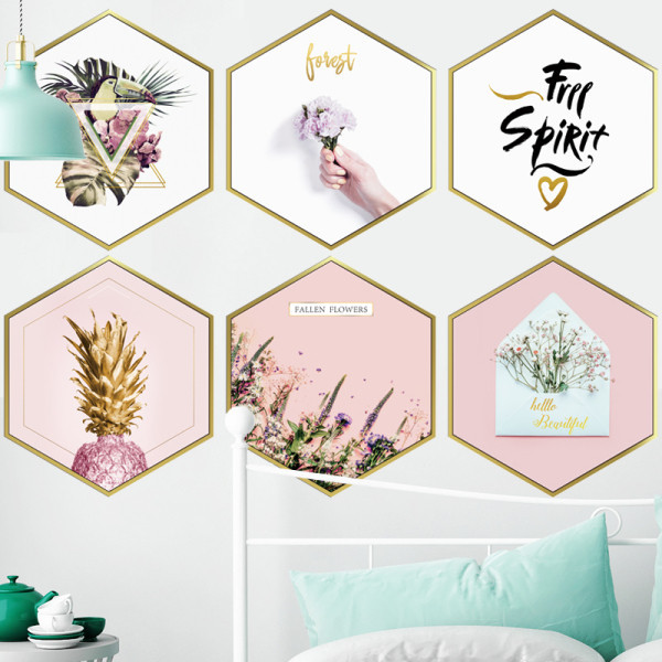 Самозалепващ се стикер за стена с надпис и цветя