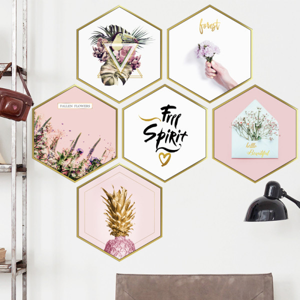 Самозалепващ се стикер за стена с надпис и цветя