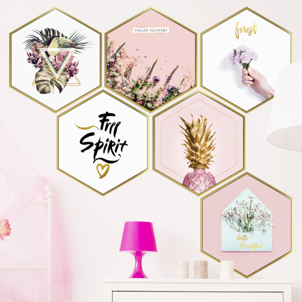 Самозалепващ се стикер за стена с надпис и цветя