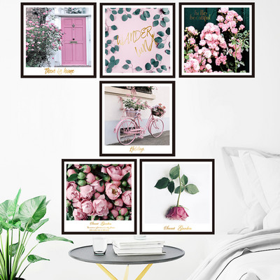 Wall decoration self-adhesive with flowers