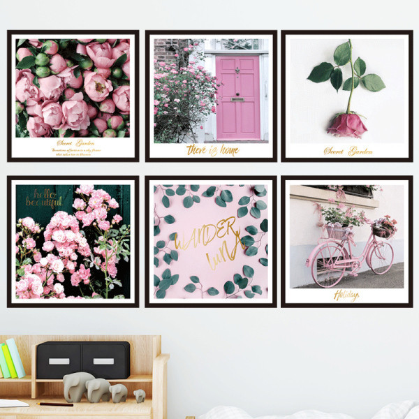 Αυτοκόλλητη διακόσμηση τοίχου με λουλούδια