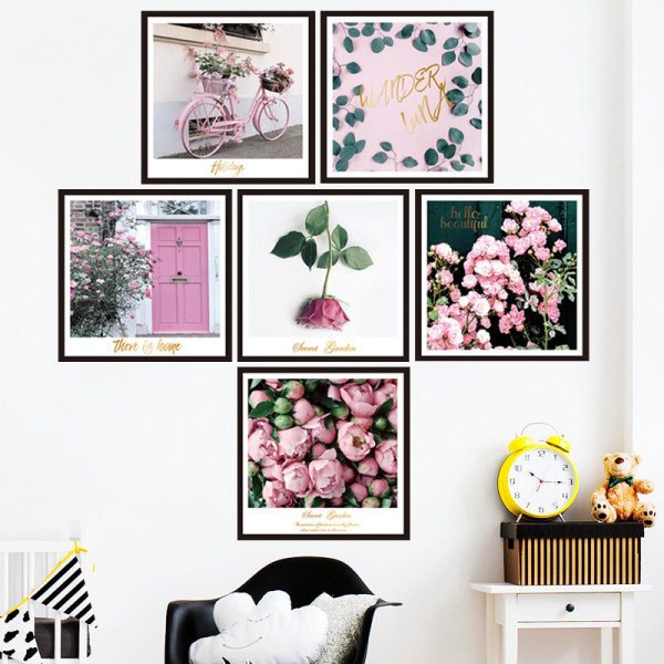 Αυτοκόλλητη διακόσμηση τοίχου με λουλούδια