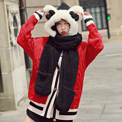 Βελούδινο γυναικείο καπέλο με κασκόλ και τρισδιάστατο στοιχείο