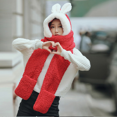 Βελούδινο γυναικείο καπέλο με κασκόλ και τρισδιάστατο στοιχείο