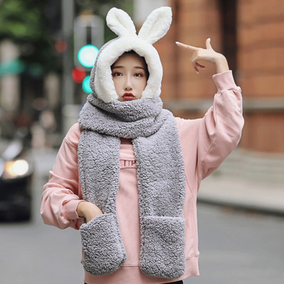 Βελούδινο γυναικείο καπέλο με κασκόλ και τρισδιάστατο στοιχείο