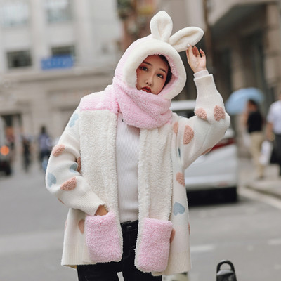 Βελούδινο γυναικείο καπέλο με κασκόλ και τρισδιάστατο στοιχείο