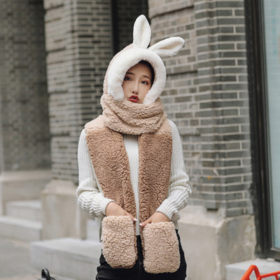 Βελούδινο γυναικείο καπέλο με κασκόλ και τρισδιάστατο στοιχείο