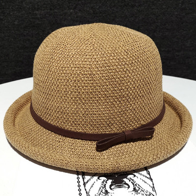 Νέο γυναικείο ψάθινο καπέλο με κορδέλα