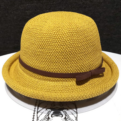 Νέο γυναικείο ψάθινο καπέλο με κορδέλα