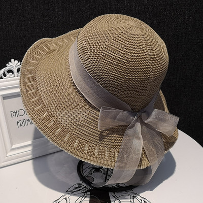 Nyárra alkalmas új modell női sapka szalaggal