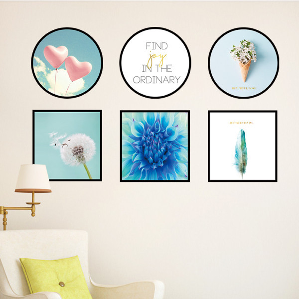 Öntapadó faldísz felirattal és virágokkal