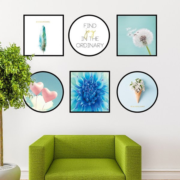 Öntapadó faldísz felirattal és virágokkal