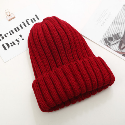 Πλεκτό καπέλο χειμερινό με φούντα