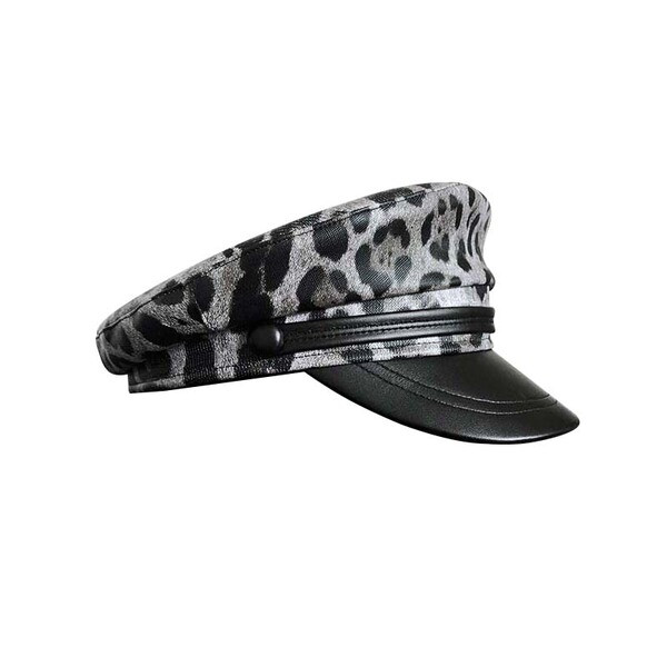 Modern női kalap típusú sapka leopárdmintával