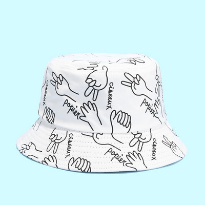 Horgászkalap textilből, fekete-fehér színben