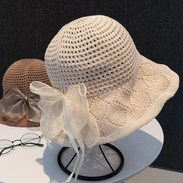 Új modell női kötött sapka - szalaggal