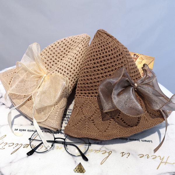 Új modell női kötött sapka - szalaggal