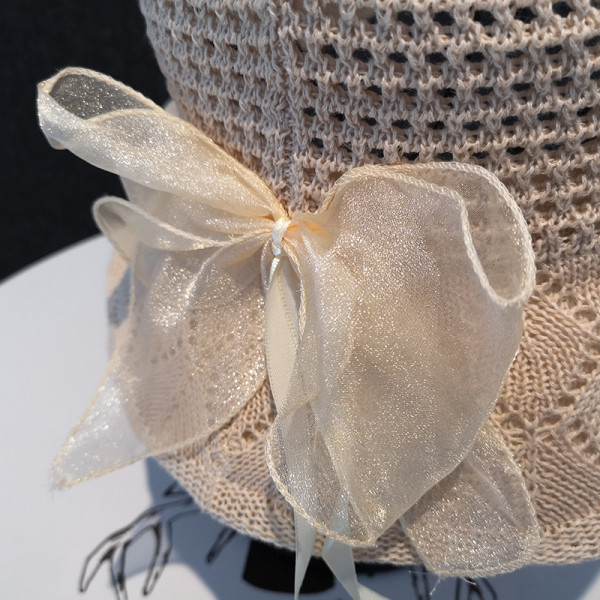 Új modell női kötött sapka - szalaggal