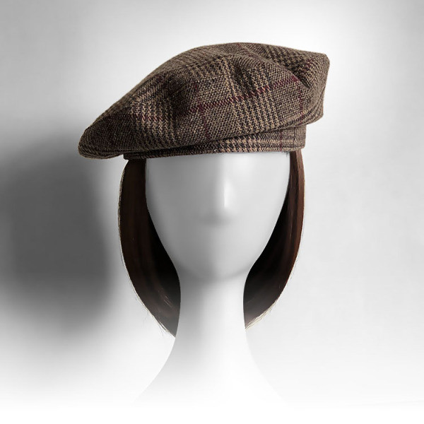 Kockás női barett típusú sapka