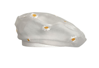 Μοντέρνο γυναικείο καπέλο τύπου μπερέ με κεντήματα και πέρλες